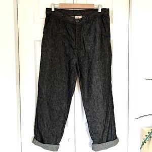 Ichi Antiquities Linen Denim Trousers